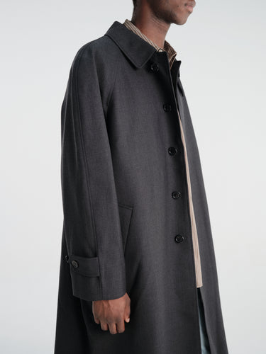 Dunst - Unisex H-Line Wool Mac Coat in Charcoal Grey
