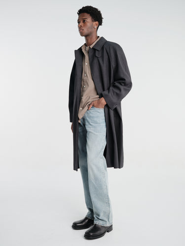 Dunst - Unisex H-Line Wool Mac Coat in Charcoal Grey