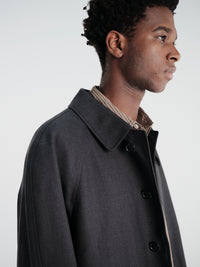 Dunst - Unisex H-Line Wool Mac Coat in Charcoal Grey