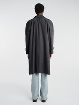 Dunst - Unisex H-Line Wool Mac Coat in Charcoal Grey