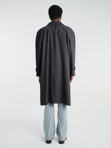 Dunst - Unisex H-Line Wool Mac Coat in Charcoal Grey