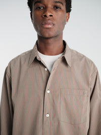 Dunst - Unisex Informal Shirt in Brown Stripe