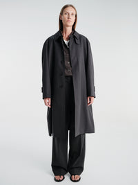 Dunst - Unisex H-Line Wool Mac Coat in Charcoal Grey