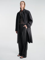 Dunst - Unisex H-Line Wool Mac Coat in Charcoal Grey