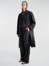Dunst - Unisex H-Line Wool Mac Coat in Charcoal Grey