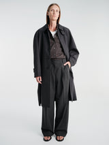 Dunst - Unisex H-Line Wool Mac Coat in Charcoal Grey