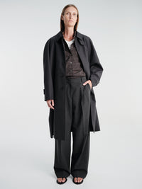 Dunst - Unisex H-Line Wool Mac Coat in Charcoal Grey