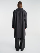 Dunst - Unisex H-Line Wool Mac Coat in Charcoal Grey