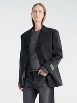 Dunst - Unisex Masculine Wool Blazer in Black