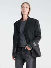 Dunst - Unisex Masculine Wool Blazer in Black