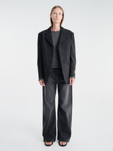 Dunst - Unisex Masculine Wool Blazer in Black