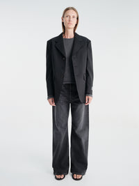 Dunst - Unisex Masculine Wool Blazer in Black