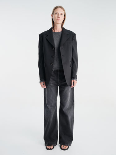 Dunst - Unisex Masculine Wool Blazer in Black