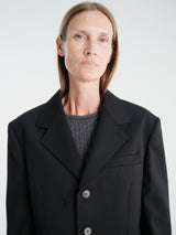 Dunst - Unisex Masculine Wool Blazer in Black