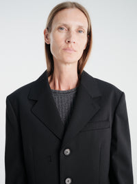 Dunst - Unisex Masculine Wool Blazer in Black