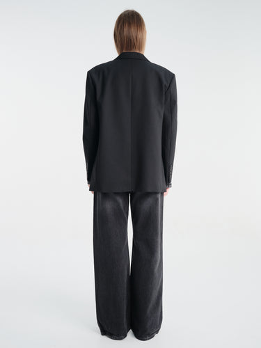 Dunst - Unisex Masculine Wool Blazer in Black