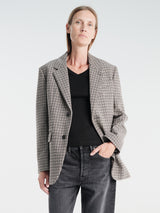 Dunst - Unisex Classic 2 Button Wool Blazer in Beige Check