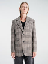 Dunst - Unisex Classic 2 Button Wool Blazer in Beige Check