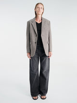 Dunst - Unisex Classic 2 Button Wool Blazer in Beige Check