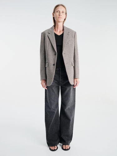 Dunst - Unisex Classic 2 Button Wool Blazer in Beige Check