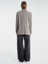 Dunst - Unisex Classic 2 Button Wool Blazer in Beige Check