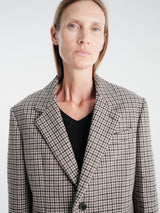 Dunst - Unisex Classic 2 Button Wool Blazer in Beige Check