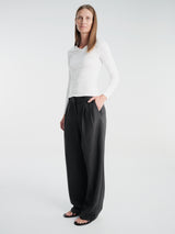 Dunst - Double Pleated Wide Slacks in Charcoal Grey