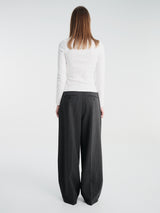 Dunst - Double Pleated Wide Slacks in Charcoal Grey