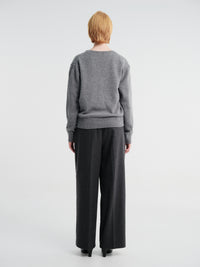 Dunst - Unisex Cashmere V-Neck Sweater in Melange Grey