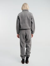 Dunst - Unisex Half Zip-Up Fleece Sweatshirt in Melange Grey