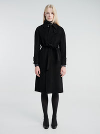 Dunst - Unisex Belted Cashmere Mac Coat in Black