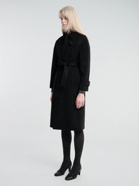Dunst - Unisex Belted Cashmere Mac Coat in Black