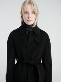 Dunst - Unisex Belted Cashmere Mac Coat in Black