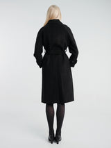 Dunst - Unisex Belted Cashmere Mac Coat in Black