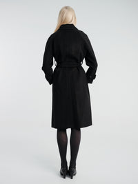 Dunst - Unisex Belted Cashmere Mac Coat in Black
