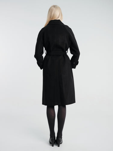Dunst - Unisex Belted Cashmere Mac Coat in Black