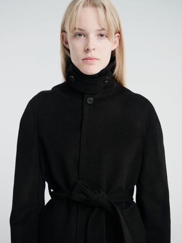 Dunst - Unisex Belted Cashmere Mac Coat in Black