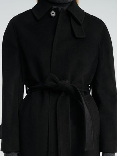 Dunst - Unisex Belted Cashmere Mac Coat in Black