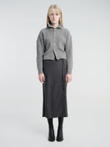 Dunst - Unisex High Neck Button Cardigan in Melange Grey