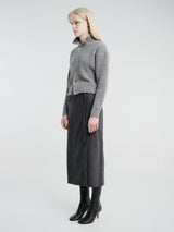 Dunst - Unisex High Neck Button Cardigan in Melange Grey
