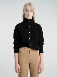 Dunst - Unisex High Neck Button Cardigan in Black