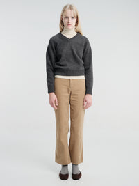 Dunst - Unisex Soft Volume V-Neck Sweater in Charcoal Grey