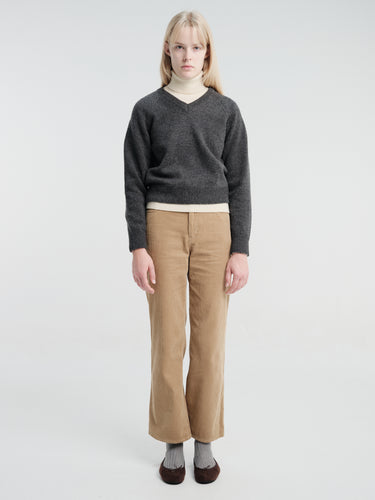 Dunst - Unisex Soft Volume V-Neck Sweater in Charcoal Grey