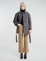 Dunst - Belted Half Coat in Charcoal Grey