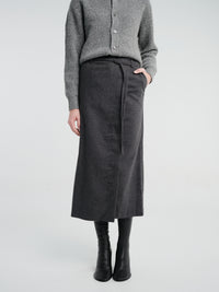 Dunst - Maxi Wrap Skirt in Charcoal Grey