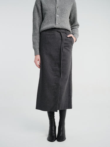 Dunst - Maxi Wrap Skirt in Charcoal Grey