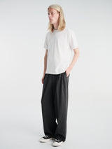 Dunst - Double Pleated Wide Slacks in Charcoal Grey