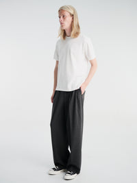 Dunst - Double Pleated Wide Slacks in Charcoal Grey