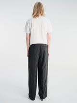 Dunst - Double Pleated Wide Slacks in Charcoal Grey