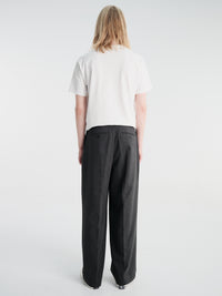 Dunst - Double Pleated Wide Slacks in Charcoal Grey